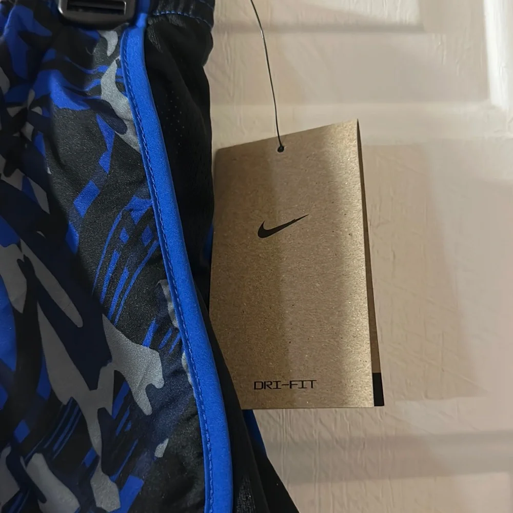 Nike DRI-FIT Tempo Running Shorts: BLACK/BLUE/GRAY PRINT: NWT: SIZE M